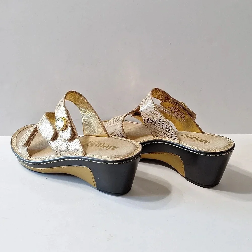Alegria by PG Lite Gold Bohemian Carina Loti Wedge Sandals Size 36